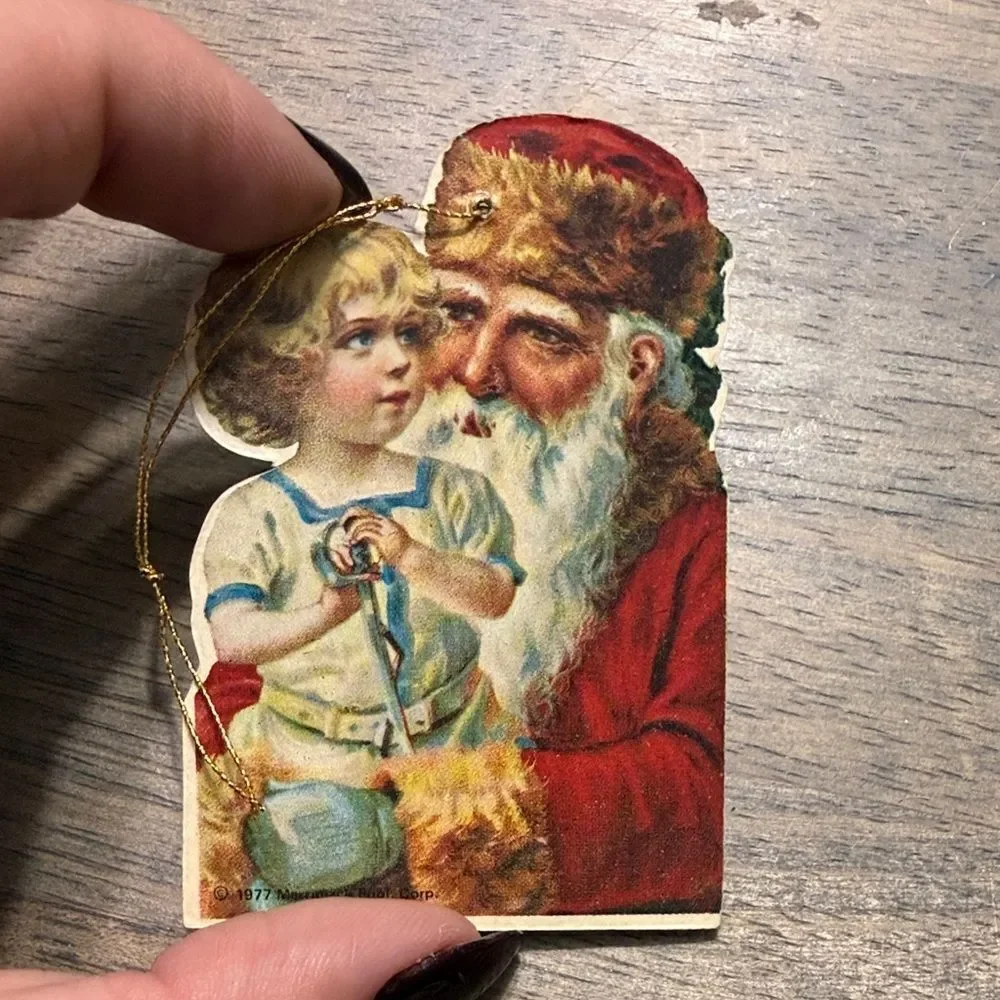 Vintage 1977 Santa & Child Ornament – Merrimack Publishing Corp.